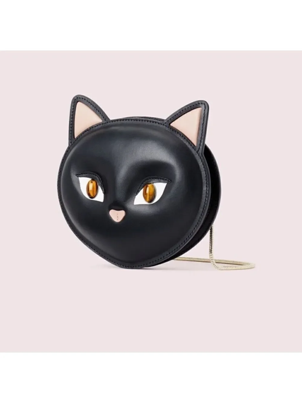 Kate Spade Black Cat Leather Crossbody Bag Novelty Purse Cute Kawaii Coquette